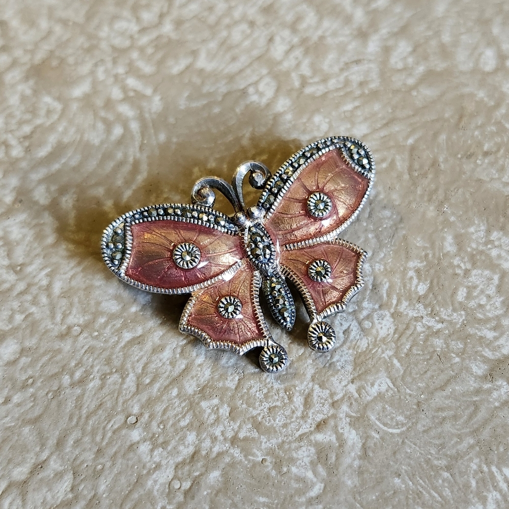925A Thailand Silver Butterfly Brooch Pin